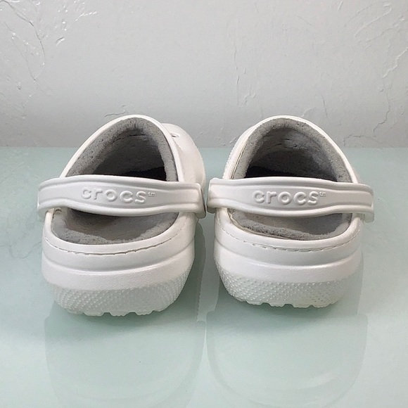 CROCS classic white Lined Dual Comfort clogs unisex size 10 women 8 men EUC - Picture 7 of 12